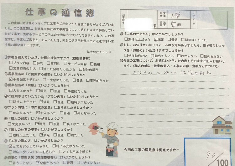 皆さん丁寧にして頂きました。