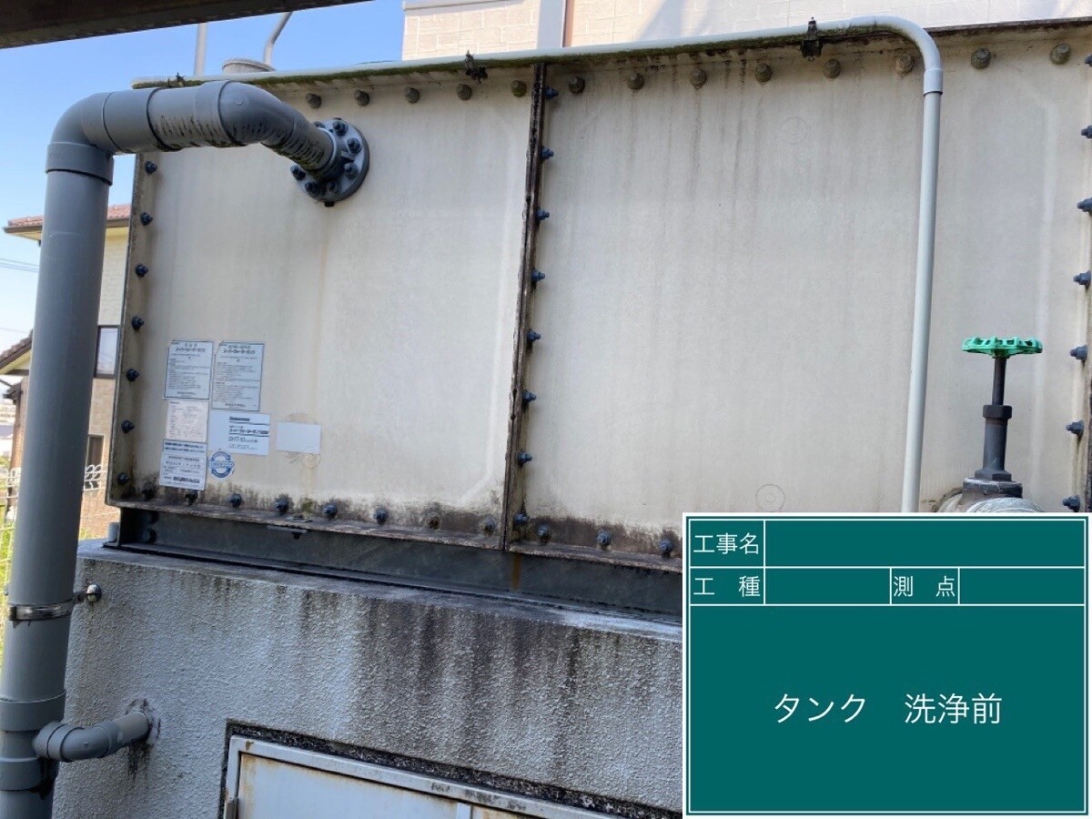 愛知県半田市 付帯部（受水タンク・駐輪場・駐車場ライン） タンク施工前
