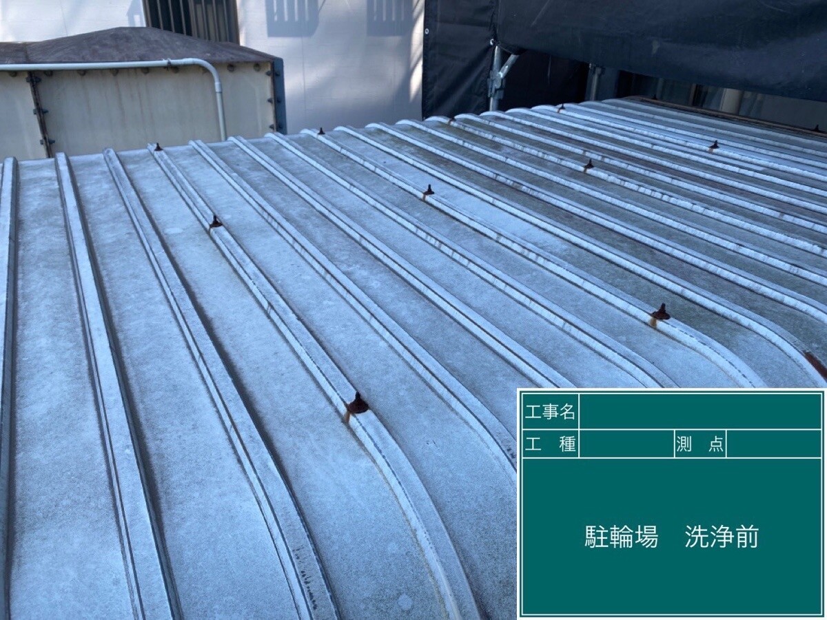 愛知県半田市 付帯部（受水タンク・駐輪場・駐車場ライン） 駐輪場施工前